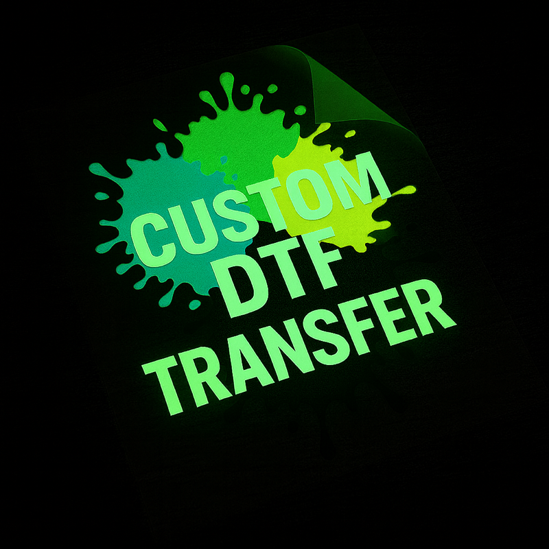 Glow-In-The-Dark DTF Transfers by Size